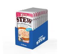 INABA Ciao Stew Gatos - Receta de Pollo y Salmón- Guiso Saludable y Cremoso - Sin Cereales, Conservantes ni Colorantes - Bajo en Calorías - 480 g (12x40 g)