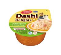 INABA Dashi Delights, Alimento Húmedo, Pollo con Atún y Vieira, 70g