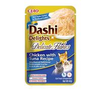 INABA Dashi Delights Delicados Copos: Receta de pollo con atún (1 x 40 g), sin granos, rico en proteínas, ingredientes naturales, delicioso y saludable