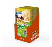 INABA Dashi Delights Delicate Flakes, Comida Húmeda para Gatos con Pollo, Atún y Vieira, Copos en Caldo de Pescado, Rica en Proteínas, Ingredientes Naturales, Comida Complementaria, 12 Sobres de 40 g