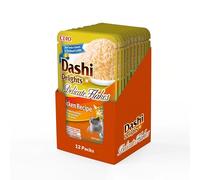 INABA Dashi Delights Delicate Flakes, Comida Húmeda para Gatos con Pollo, Copos en Caldo de Pescado, Rica en Proteínas, Ingredientes Naturales, Comida Complementaria, 12 Sobres de 40 g