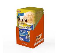 INABA Dashi Delights Delicate Flakes, Comida Húmeda para Gatos con Pollo y Atún, Copos en Caldo de Pescado, Rica en Proteínas, Ingredientes Naturales, Comida Complementaria, 12 Sobres de 40 g