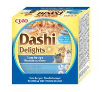 INABA Dashi Delights Gatos - Caldo Saludable con Copos de Atún - Alto Contenido en Proteínas - Ingredientes Naturales - Sin Conservantes ni Colorantes - 420g (6X 70g)