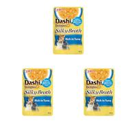 INABA Dashi Delights Silky Broth, Caldo para Gatos de Atún, Comida Húmeda Rica en Proteínas, Ingredientes Naturales, Snack Húmedo para Gatos, Sopa para Gatos, 1 sobre x 40 g (Paquete de 3)