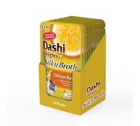 INABA Dashi Delights Silky Broth, Comida Húmeda para Gatos con Pollo, Caldo de Pescado, Rica en Proteínas, Ingredientes Naturales, Comida Complementaria, 12 Sobres de 40 g