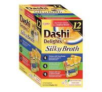 INABA Ciao Broth - alimento complementario para gatos en forma de caldo con sabor a pollo, salmón, atún y vieiras, 12 x 40 g