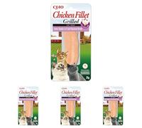 INABA Filete de Pollo a la Parrilla - Golosinas de Filete de Pollo Extra Tierno para Gatos - Caldo con Sabor a Cangrejo - Snack a la Parrilla Rico en Antioxidantes - 15g (Paquete de 4)