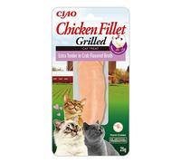 INABA Filete de Pollo a la Parrilla - Golosinas de Filete de Pollo Extra Tierno para Gatos - Caldo con Sabor a Cangrejo - Snack a la Parrilla Rico en Antioxidantes - 15g