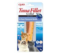INABA Fillet Gatos - Filete Saludable - Receta de Atún en Caldo a la Parrilla - Snack Rico en Antioxidantes - Sin Conservantes ni Colorantes - 180g (12x15g)