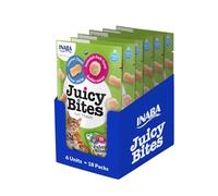 INABA Juicy Bites Gatos - Recetas Saludables de Calamar y de Caldo Casero - Snacks Húmedos para Mascotas - Deliciosas Golosinas - Sin Cereales, Sin Conservantes ni Colorantes - 203,4g (18x11,3g)
