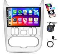 Inalámbrico Carplay Android Radio Coche para Renault Logan 1 Sandero 2009-2015 Largus Dacia Duster 9 Pulgadas Radio Coche Android Auto GPS Navi WiFi Mirror Link Bluetooth FM/RDS EQ/SWC Cámara Trasera