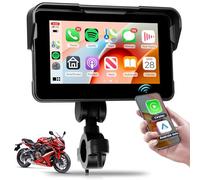 Inalámbrico Carplay Pantalla Motocicleta Android Auto, 5 Pulgadas Touchscreen Carplay Radio Coche Portatile para Moto, Radio Coche para Motorbike con Mirror Link/Bluetooth/Navigation/IP68 Impermeable