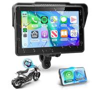 Inalámbrico Carplay Pantalla Motocicleta Android Auto, 7 Pulgadas Touchscreen CarPlay Radio Coche Portatile para Moto, Car Play Display para Motorbike con Mirror Link/Bluetooth/Navi/IP68 Impermeable