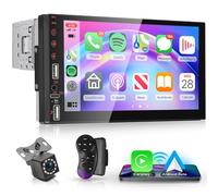 Inalámbrico Carplay Radio Coche 1 DIN con You-Tube Android Auto, 7 Pulgadas Touchscreen Radio Coche Single DIN con iOS/Android Mirror Link Bluetooth FM Radio USB/EQ Control del Volante Cámara Trasera