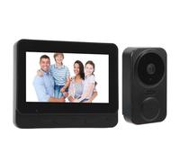 Inalámbrico de Videoportero WiFi, de Timbre de Intercomunicador Visual con Visión Nocturna Infrarroja con Cámara y Monitor, Timbre de Video Inalámbrico HD 1080P