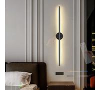Inalámbrico LED Apliques de Pared con Control Remoto 2700K-6500K Lámpara de Pared Control Táctil Regulable Iluminación de Pared Recargable USB-C para Salón Dormitorio Comedor (Círculo,82cm)