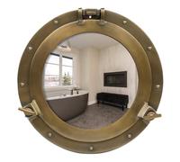 inanosa Espejo de Ojo de Buey de Barco Vintage Premium montado en la Pared Antiguo con Acabado de latón Decoración temática náutica marítima del Pirata - 1 Pieza (Porthole Mirror, 20_x_20_cm)
