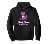 Inapropiado Cat Queen Funny Kitty Ronroneo Adulto Humor Mujeres Sudadera con Capucha