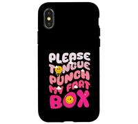 Inapropiado Please Tongue-Punch My Fart Box Cringe Groovy Carcasa para iPhone X/XS