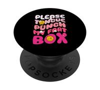 Inapropiado Please Tongue-Punch My Fart Box Cringe Groovy PopSockets PopGrip Adhesivo