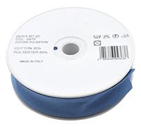 Inastri Cinta al bies de polialgodón de 25/5/5 mm, Rollo de 20 m, algodón de poliéster, Azul Pizarra, 11 x 11 x 3 cm