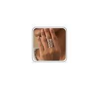 Inateannal Anillo De Hoja Grande Abierta Hojas Anillos Ajustables Dedo De Metal Hoja Ancha Anillo Ajustable Declaración De Plata Hueco Hojas Nudillo Anillos De Joyería Para Las Mujeres