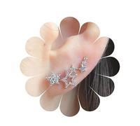 Inateannal Boho Cz Estrella Pendientes De Cristal y Plata - Estrellas Stud y Racimo de Vendimia - Joyería para Mujeres