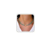 Inateannal Boho Pequeño Collar De Cuentas De Semillas Collar De Gargantilla De Cuentas Pequeñas Collar De Perlas Colgante Collar De Cadena De Arroz Azul Collar De Cuentas De Collar De Joyería Para Las