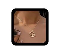 Inateannal Gargantilla vintage en espiral, collar con colgante de espiral dorada, minimalista, redondo, collares geométricos, joyería para mujer, Zinc