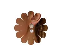 Inateannal Gran Perla Pendientes Colgantes Círculo Disco Moneda Pendientes Redondo Marrón Perla Gran Gota Pendiente De Oro Martillado Moneda Clavos De Joyería Para Las Mujeres