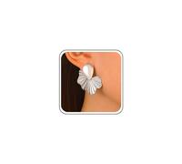 Inateannal Pendientes Colgantes de Flores Exageradas, Lágrimas Grandes de Oro y Metal, Geométricos de Hoja de Ginkgo Llamativos