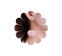 Inateannal Pendientes Colgantes Vintage De Flores Acrílico - Pétalos Florales en Resina Blanca y Cristal Dorado