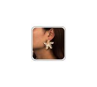Inateannal Pendientes De Flores Grandes Colgantes De Oro - Florales De Metal, Pétalos De Metal - Declaración Exagerada Joyas Para Mujeres