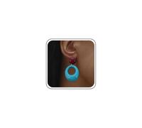 Inateannal Pendientes de gota ovalados de acrílico, aretes circulares acrílicos rojos, aretes colgantes de resina redondos, aretes de aro gruesos y redondos, aretes geométricos, joyería para mujer,