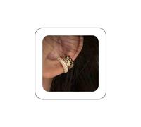 Inateannal Vintage Cristal Ear Cuff Chunky Aro Ancho Oro Pendientes Rhinestone Cartilage Non Piercing Joyería Para Mujeres Y Niñas