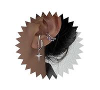 Inateannal Vintage Cristal Estrella Pendientes Ear Cuff Cz Estrella Aro Drop Pendientes Plata Cartilage Cuff Pendientes Non Pierced Joyeria Para Mujeres Y Niñas
