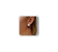 Inateannal Vintage Geométricos Pendientes Colgantes Redondos Círculo Disco Moneda Pendientes Esmalte Rojo Pendiente Redondo Declaración Doble Círculo Pendiente De La Joyería Para Las Mujeres