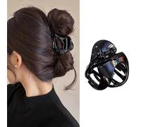 Inateannal Vintage Pequeñas Pinzas De Pelo De Garra Para Las Mujeres Negro Medio Pinza De Pelo De Plástico Grueso Antideslizante Pinzas De Garra De Fijación Fuerte Accesorios Para El Cabello