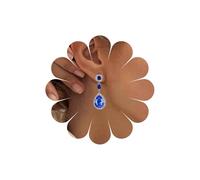 Inateannal Vintage Zafiro Pendientes De Cristal Gota De Cristal De Lágrima Azul Pendientes De Zafiro Azul De La Joyería Pendientes De Gota De Agua De Novia Para Las Mujeres Y Las Niñas (plata)