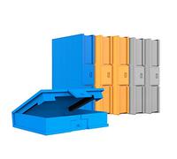 Inateck 6 Piezas 3,5 Pulgadas Funda Pro,Funda Caja de Almacenamiento para HDD Discos Duros 3,5" Anti Golpes, Anti Estática, Anti Polvo, Estuche para HDD de 3.5 Pulgadas, Naranjo/Azul/Gris