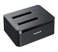 Inateck - Base de conexión USB 3.0 a SATA de Doble bahía para Discos Duros SATA de 2,5" y 3,5" y SSD, función de clon Offline, Compatible con UASP y 2 Unidades de 20 TB, SA02002
