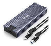 Inateck Carcasa para Disco Duro M.2 NVMe SATA, USB C 3.2 Gen 2 10Gbps Aluminio Caja Disco Duro para SSD M.2 NVMe y SATA (2242, 2260, 2280) con Cable USB A-C y USB C-C, sin Herramientas