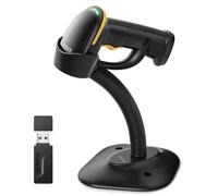 Inateck Escáner de Código de Barras 2D con Soporte Inteligente, Lector Codigo Barras Inalambrico, Barcode Scanner con App y SDK, Imager 2D con Batería de 2600mAh, BCST-35
