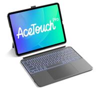 Inateck Funda con teclado compatible con iPad Air de 13 pulgadas (2025/2024), teclado para iPad Pro de 12,9 pulgadas 6/5/4/3 Gen, 6 pulgadas, panel táctil grande, extraíble, QWERTZ, 7 colores
