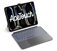 Inateck Funda con teclado compatible con iPad Pro 13 2025/2024 (M5/M4), funda para teclado ultraligera, trackpad grande, extraíble, QWERTZ, con soporte para bolígrafo, AceTouch