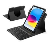 Inateck Funda con teclado para iPad 11 A16 2025 11 pulgadas, iPad 10 generación 2022 10.9 pulgadas, rotación de 360° soporte vertical/horizontal, con soporte para bolígrafo, magnético desmontable