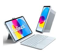 Inateck Funda para iPad 11 A16/10.Gen con teclado, panel táctil de 5,1 | Para iPad 11 (A16) 11 pulgadas, iPad 10. Gen 10.9", extraíble, protección de 360°, compartimento oculto para bolígrafos