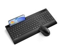 Inateck KB06006 - Teclado inalámbrico QWERTZ de tamaño completo, 2,4 G/2, Bluetooth, con reposamuñecas, función AI, teclado silencioso para Mac, Windows, portátil, PC, Smart TV