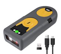Inateck Lector Codigo Barras Bluetooth/2.4G/USB, Lector Codigo de Barras Inalambrico Compatible con PC, Android, iOS, Mac, Windows, Batería 1200mAh, Lee Códigos en Pantalla (2D Amarillo)