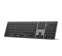 Inateck Teclado inalámbrico, función de IA Bluetooth con 3 canales Bluetooth, disposición alemana QWERTZ, teclas silenciosas, compatible con iPadOS Android, Windows